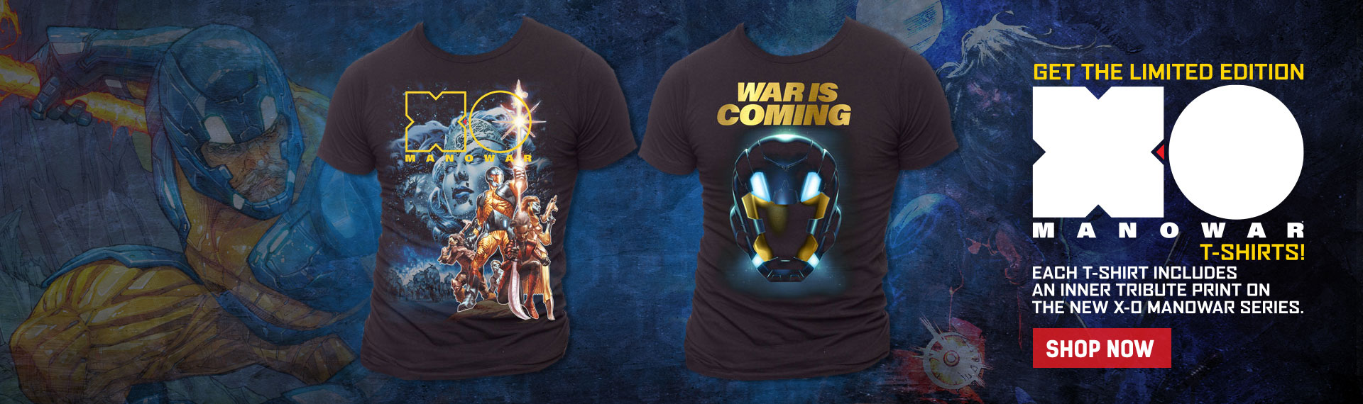 X-O Manowar T-shirt banner