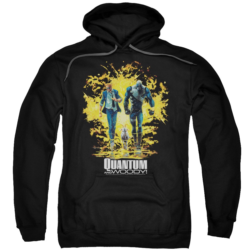 QUANTUM AND WOODY/EXPLOSION - ADULT PULL-OVER HOODIE
